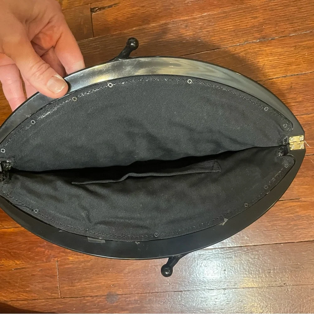 Black raffia vintage clutch - Picture 3 of 10